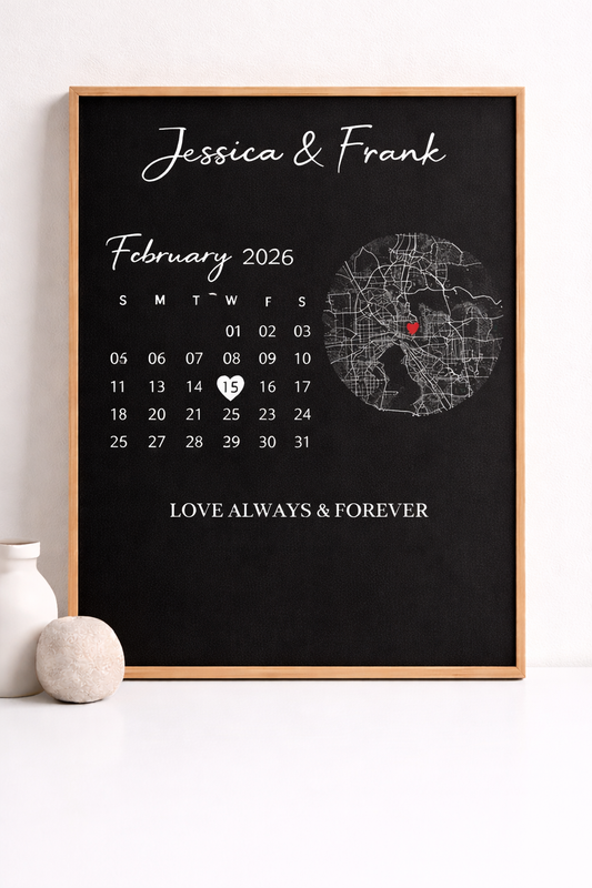 EchoMoments – Personalized Couple Calendar & Map Frame
